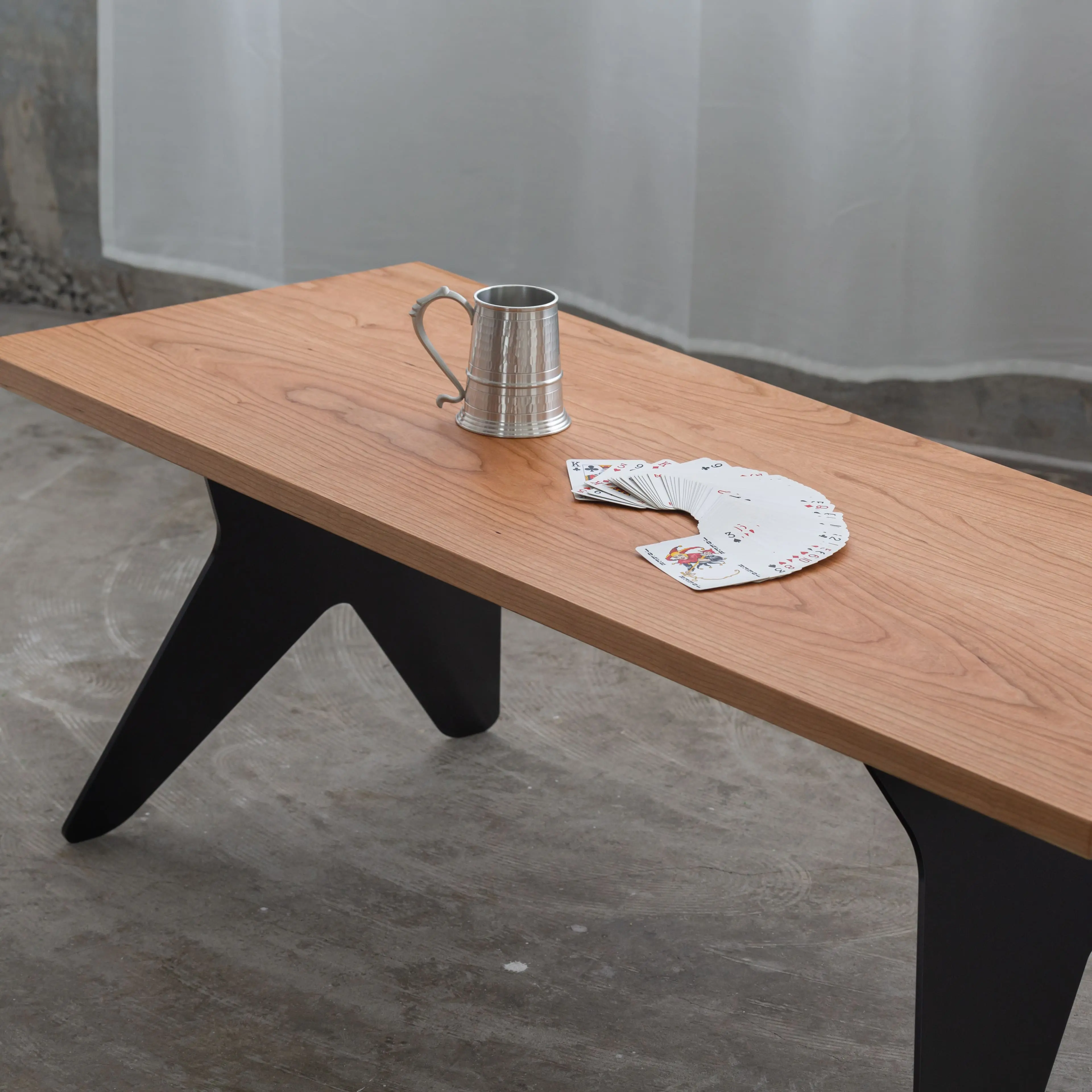 ワンズテーブル　ウォールナット　黒アルマイト　ヒエティ加工　ビビ割れ有 ワンズテーブル ウォールナット 黒アルマイト ヒエティ加工 ビビ