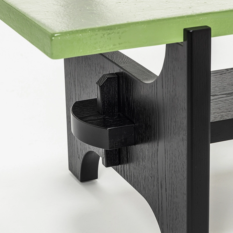 RECYCLED GLASS LOW TABLE WOOD LEG_W.900 - Kanaete(カナエテ