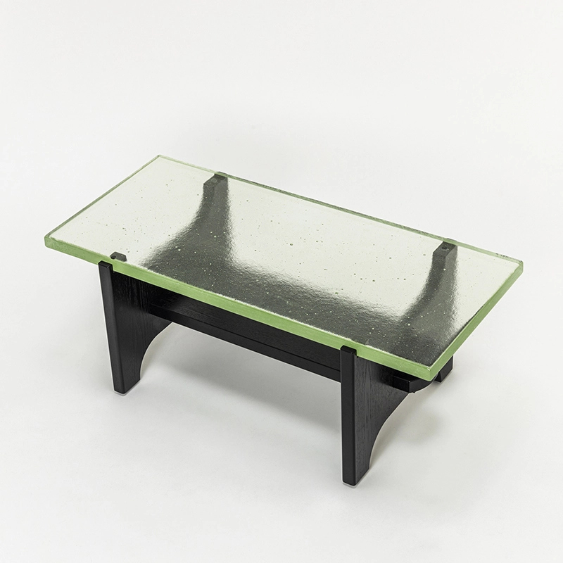 RECYCLED GLASS LOW TABLE WOOD LEG_W.900 - Kanaete(カナエテ
