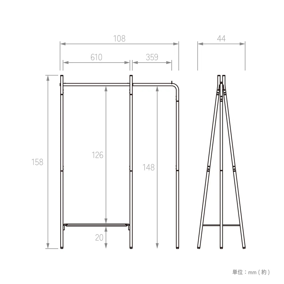 RACK A ＆ Steel tray + Side hanger SET - Kanaete(カナエテ