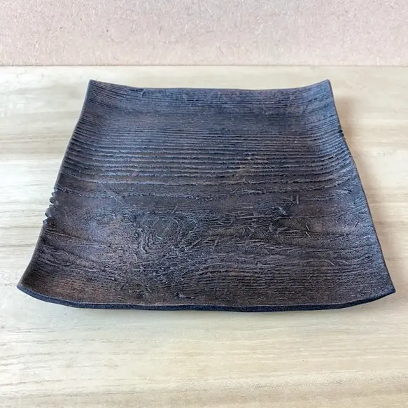 【20客】 野麓 平木 脚付 八寸 角皿 20客】 野麓 平木 脚付 八寸 角皿 20客】 野麓 平木