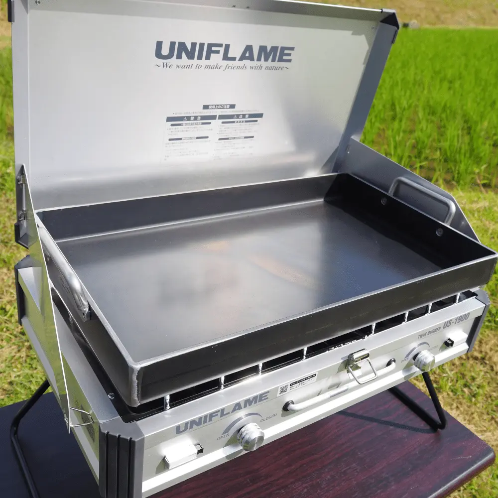 鉄板9ミリ　4方フチ　持ち手付き オークス】 鉄板小 蓋付き 【大人の鉄板】 OTS8100