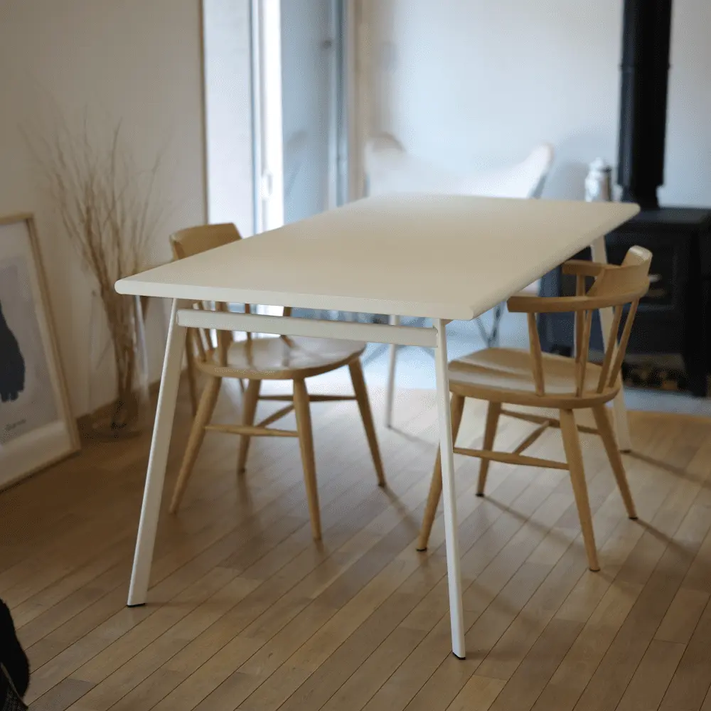 水色天板のテーブル　スチール　モダンデザイン　ＨＡＹ好きにも　IKEA オールド KOSEN】テーブル - Kanaete(カナエテ) - アイデアをカタチにする