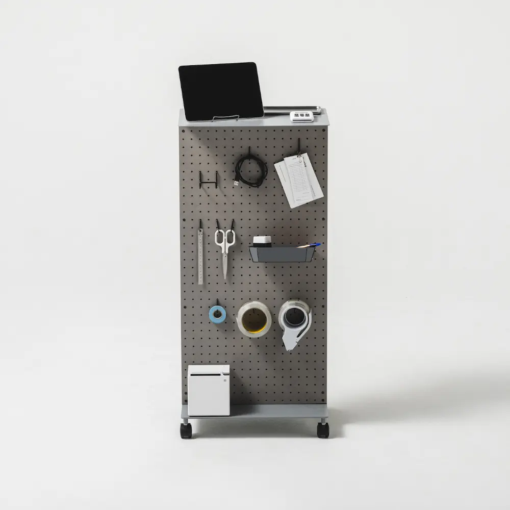 木製ワゴン 有効ボード付き フック付きワゴン 2段 ミシンワゴン 木製