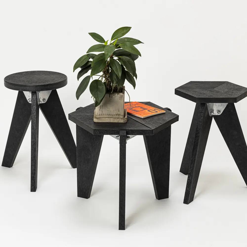 スペイン製　サイドテーブル　輸入家具 RECYCLED PLASTIC HEX SIDE TABLE - Kanaete(カナエテ